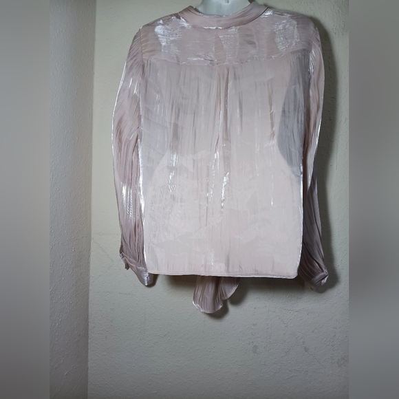 Two by Vince Camuto Shimmering Blush Button Down Shirt - Picture 7 of 7